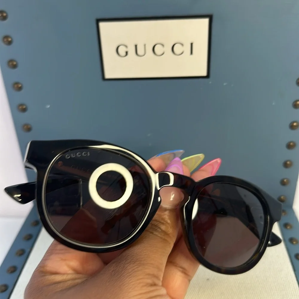 New Authentic Gucci GG0825S Shiny Dark Havana Sunglasses